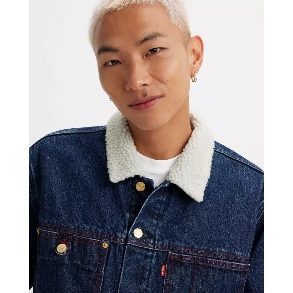 Levi's Lunar Year Relaxed Fit Sherpa Denim Trucker Jacket Men's Large NWT - Picture 9 of 12